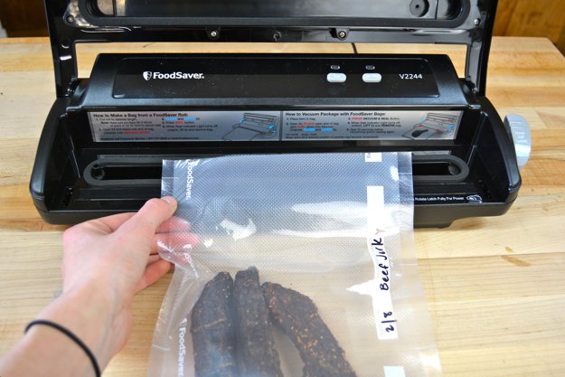 Place the open end in the vacuum sealer | Wise Food Storage | Vacuum Sealing Food