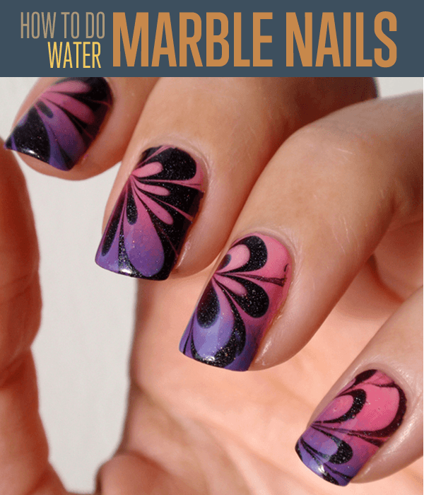 To Do Water Marble Nail Art At Home in addition Water Marble Nail Art 