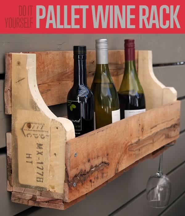 DIY Pallet Wine &amp; Stem Rack| Best Wood Pallet Furniture Projects