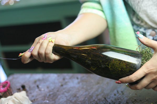 How To Make A Hanging Wine Bottle Planter Using Cut Bottles 