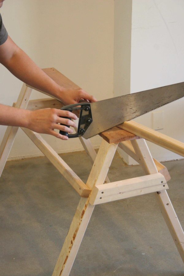 Complete this for both sides and you’ll have a sawhorse that’s 