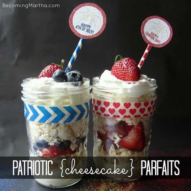 Cheesecake Parfaits 2 | 25 Ways To Have The Most Patriotic 4th Of July Party 