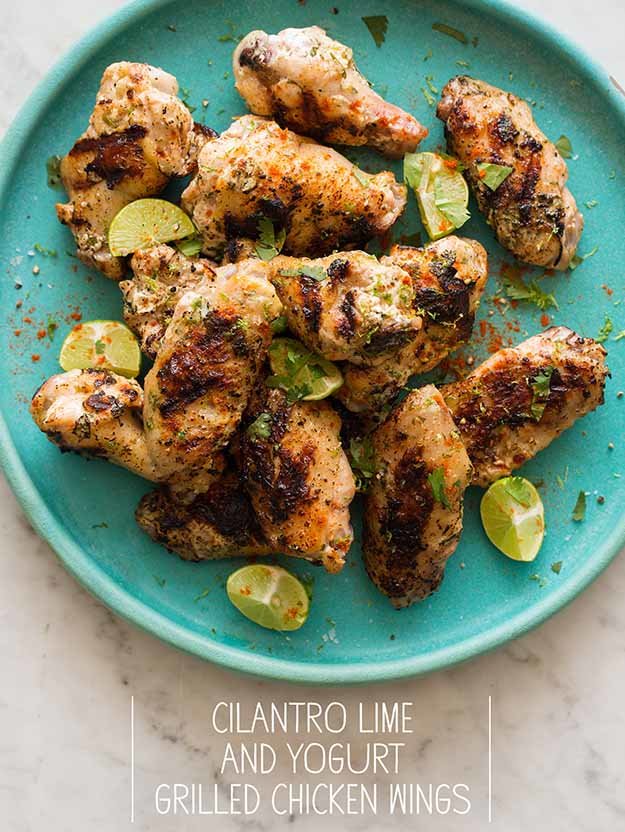 How to prepare cilantro lime and yogurt grilled chicken wings