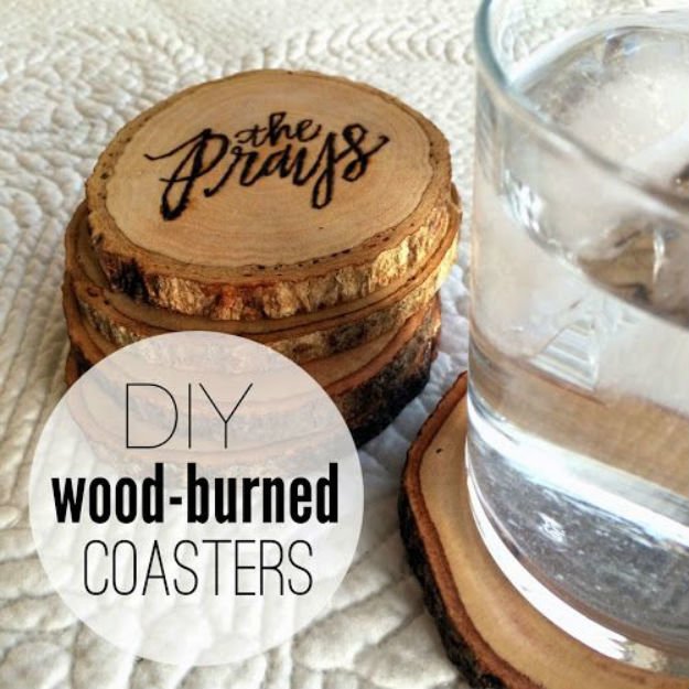 Personalize and get crafty with your wood coasters by wood burning 