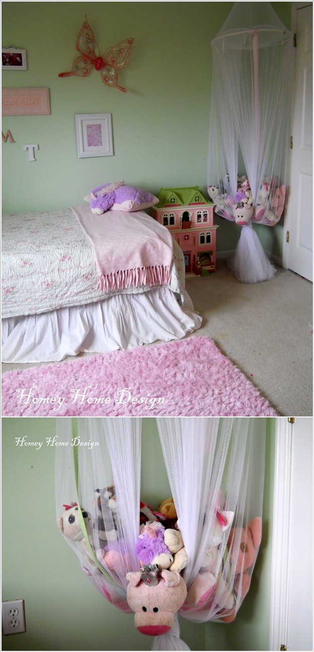 Hanging Homemade Toy Storage Ideas for Girls | www.diyready.com/storage-solutions-life-hack/
