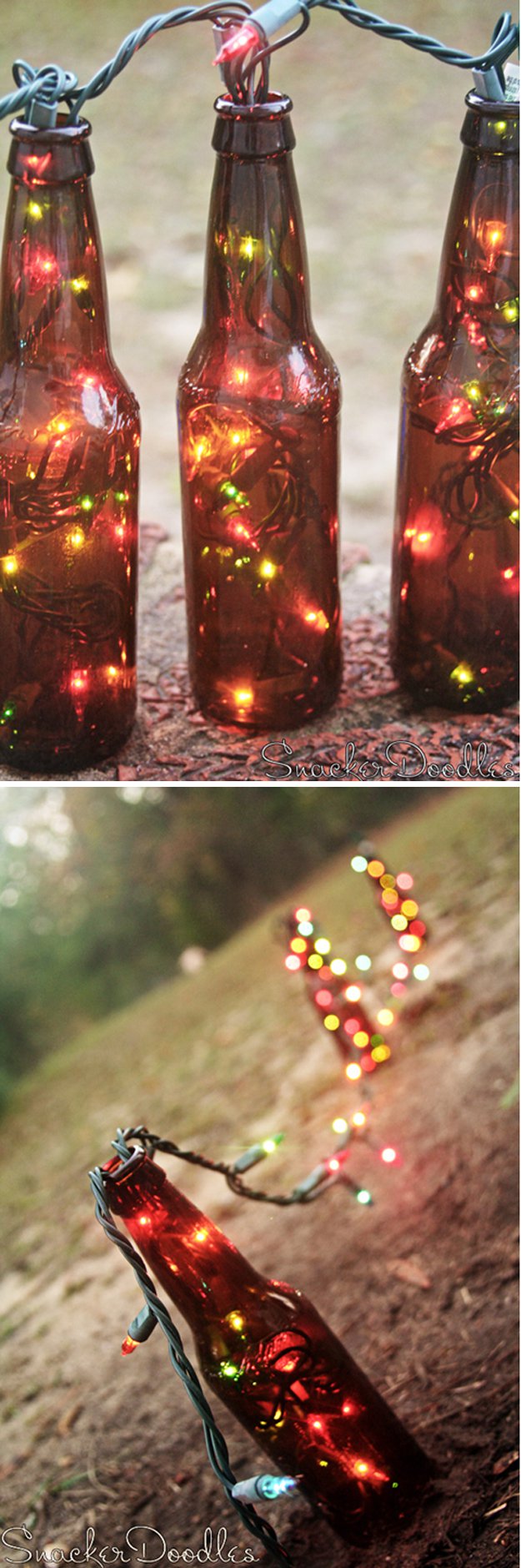 DIY Beer Bottle Light Crafts | www.diyready.com/diy-projects-uses-for-beer-bottles/