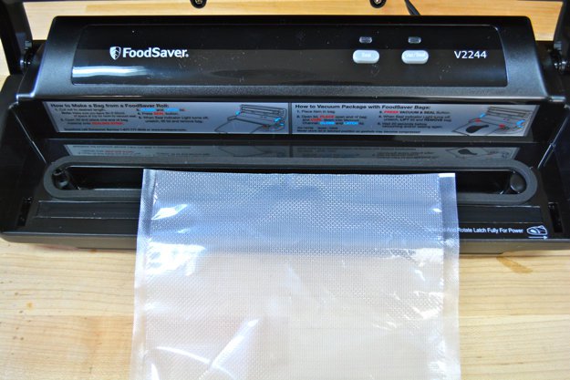 Place the open end in the vacuum sealer | Wise Food Storage | Vacuum Sealing Food