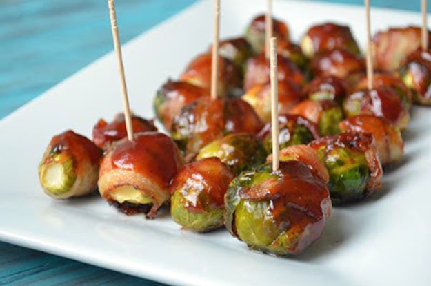 Ingredient and recipe for finger food brussel sprout and bacon party dish