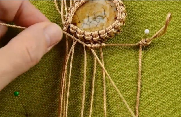 DIY Macrame Necklace with Stone and Beads | DIY Jewelry ...